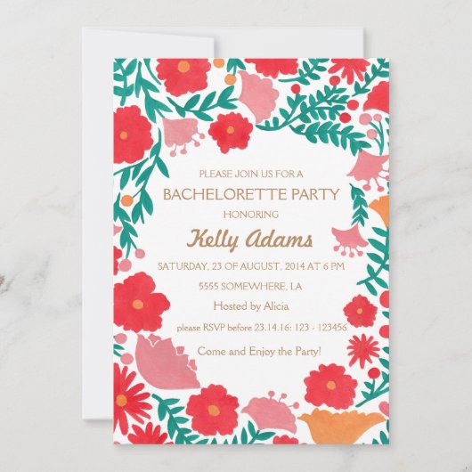 Fleurs de printemps Bachelorette Invitation Party (Devant)