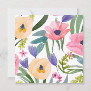 Fleurs de printemps Carte aquarelle florale past