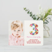 Fleurs de Printemps Chic Trois Fille 3e Invitation (Debout devant)