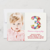 Fleurs de Printemps Chic Trois Fille 3e Invitation (Devant)