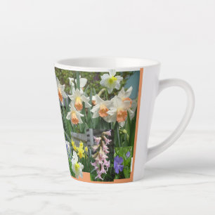 Fleurs de printemps Collage Latte Mug