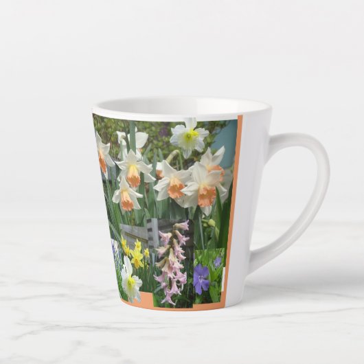 Fleurs de printemps Collage Latte Mug (Droite)