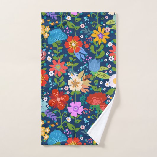 Fleurs de printemps colorées (Serviette à main)
