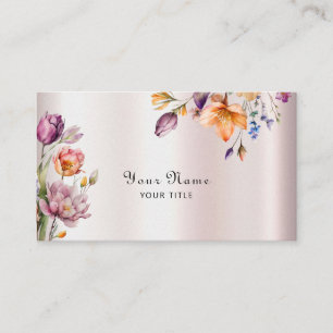 Fleurs de printemps colorées Carte de visite