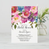 Fleurs de printemps colorées Invitation de douche  (Debout devant)