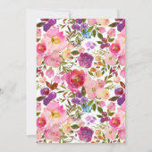 Fleurs de printemps colorées Invitation de douche  (Dos)