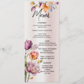 Fleurs de printemps colorées Menu Mariage (Devant)