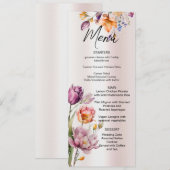 Fleurs de printemps colorées Menu Mariage (Devant / Derrière)