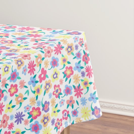 Fleurs de printemps colorées mignonnes nappe motif (In Situ)