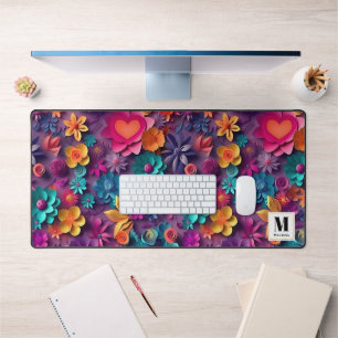 Fleurs de printemps colorées Monogramme Motif