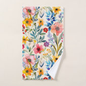 Fleurs de printemps colorées motif (Serviette à main)