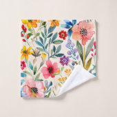 Fleurs de printemps colorées motif (Gant de toilette)