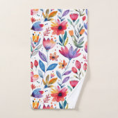 Fleurs de printemps colorées motif (Serviette à main)