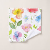 Fleurs de printemps colorées motif (Gant de toilette)