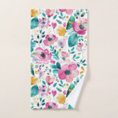 Fleurs de printemps colorées motif (Serviette à main)