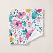 Fleurs de printemps colorées motif (Gant de toilette)