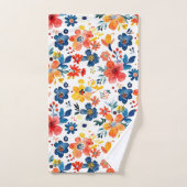 Fleurs de printemps colorées motif (Serviette à main)