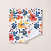 Fleurs de printemps colorées motif (Gant de toilette)