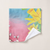Fleurs de printemps - Daffodiles, Saule, Violets (Gant de toilette)