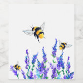 Fleurs de printemps et abeilles Flying Étiquettes (Étiquettes simples)
