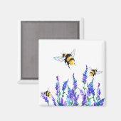 Fleurs de printemps et abeilles Flying Magnet Cade (Recto/Verso)