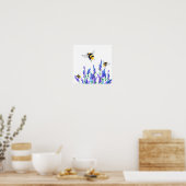 Fleurs de printemps et abeilles Flying Poster Pein (Cuisine)