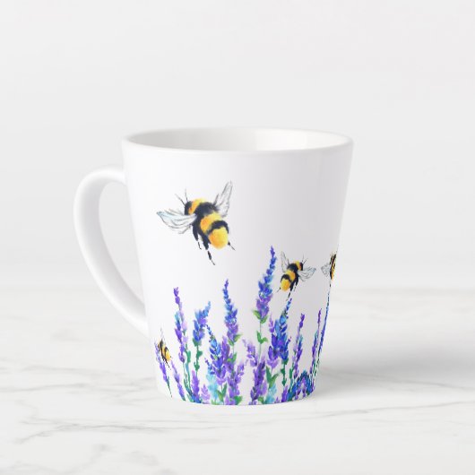 Fleurs de printemps et abeilles Volant Mug - Peint (Angle gauche)