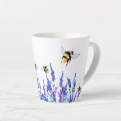 Fleurs de printemps et abeilles Volant Mug - Peint (Angle droit)