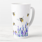 Fleurs de printemps et Bees Latte Mug (Angle droit)
