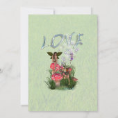 Fleurs de printemps et fées papillon Invitation (Dos)