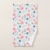 Fleurs de printemps et Motif Feuille (Serviette à main)