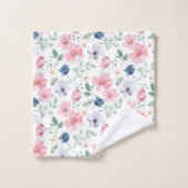 Fleurs de printemps et Motif Feuille (Gant de toilette)