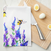 Fleurs de printemps et serviette de cuisine des ab (Quart Plié)