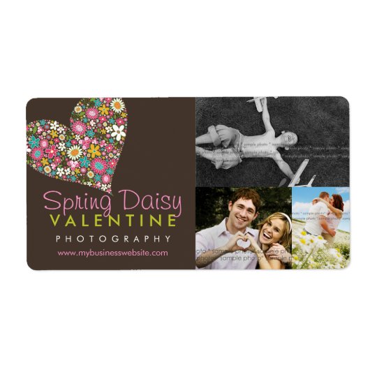 Fleurs de printemps fatfatin Coeur Étiquettes d'af (Devant)