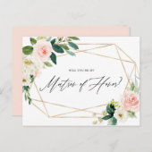 Fleurs de printemps géométriques Soyez ma carte d' (Devant / Derrière)