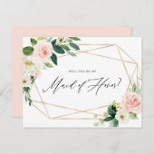 Fleurs de printemps géométriques Soyez ma carte de (Devant / Derrière)