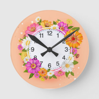 Fleurs de printemps Horloge murale acrylique