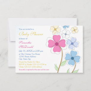 Fleurs de printemps - Invitation de Baby showers 3
