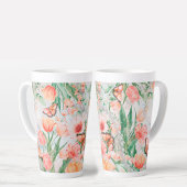 Fleurs de printemps Papillons Latte Mug