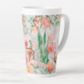 Fleurs de printemps Papillons Latte Mug (Angle droit)