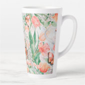 Fleurs de printemps Papillons Latte Mug (Droite)