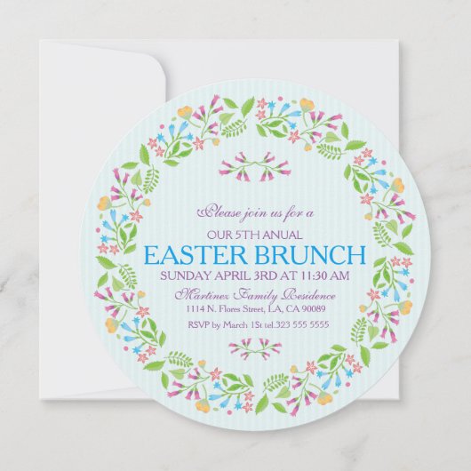 Fleurs de printemps Pâques Fer Brunch Invitation 2 (Dos)