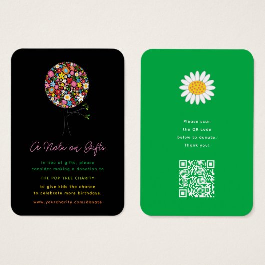 Fleurs de printemps Pop Tree Fille d'anniversaire (Devant & derrière)