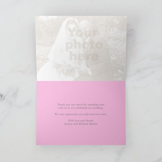 Fleurs de printemps rose art mariage merci cartes (Intérieur)