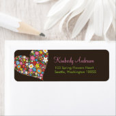 Fleurs de printemps Valentine Étiquettes de adress (En situation)