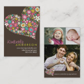 Fleurs de printemps Valentine Love Cartes de profi (Devant / Derrière)