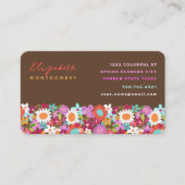 Fleurs de Printemps Whimsical Cartes de visite de (Devant)
