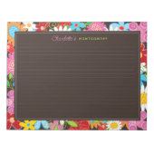 Fleurs de printemps Whimsical colorées Bloc-notes (Devant)