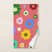 Fleurs de printemps Y2K Motif rétro (Serviette à main)