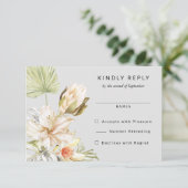 Fleurs de Protea Tropical Mariage RSVP Réponse (Debout devant)